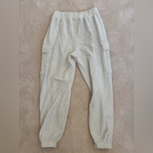 Aerie Waffle Cargo Joggers in Light Gray - Picture 2 of 3